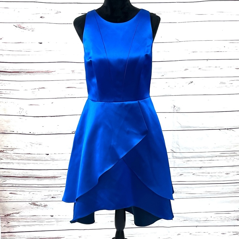 Shoshanna Midnight Women’s High‎ Low Tulip Dress Sleeveless Blue 1728468 Size 10